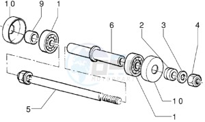 Zip 50 RST drawing Front wheel component parts - (Disc brake version)