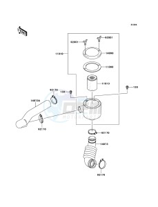 MULE_610_4X4 KAF400A7F EU drawing Air Cleaner-Belt Converter