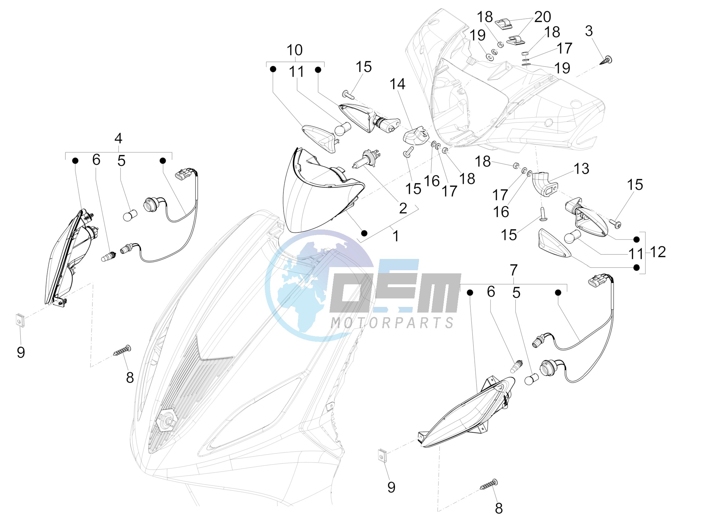 Front headlamps - Turn signal lamps