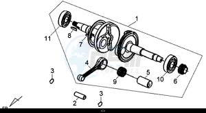 X'PRO 50 (25 Km/h) (AE05W9-NL) (E4) (L8-M1) drawing CRANK SHAFT