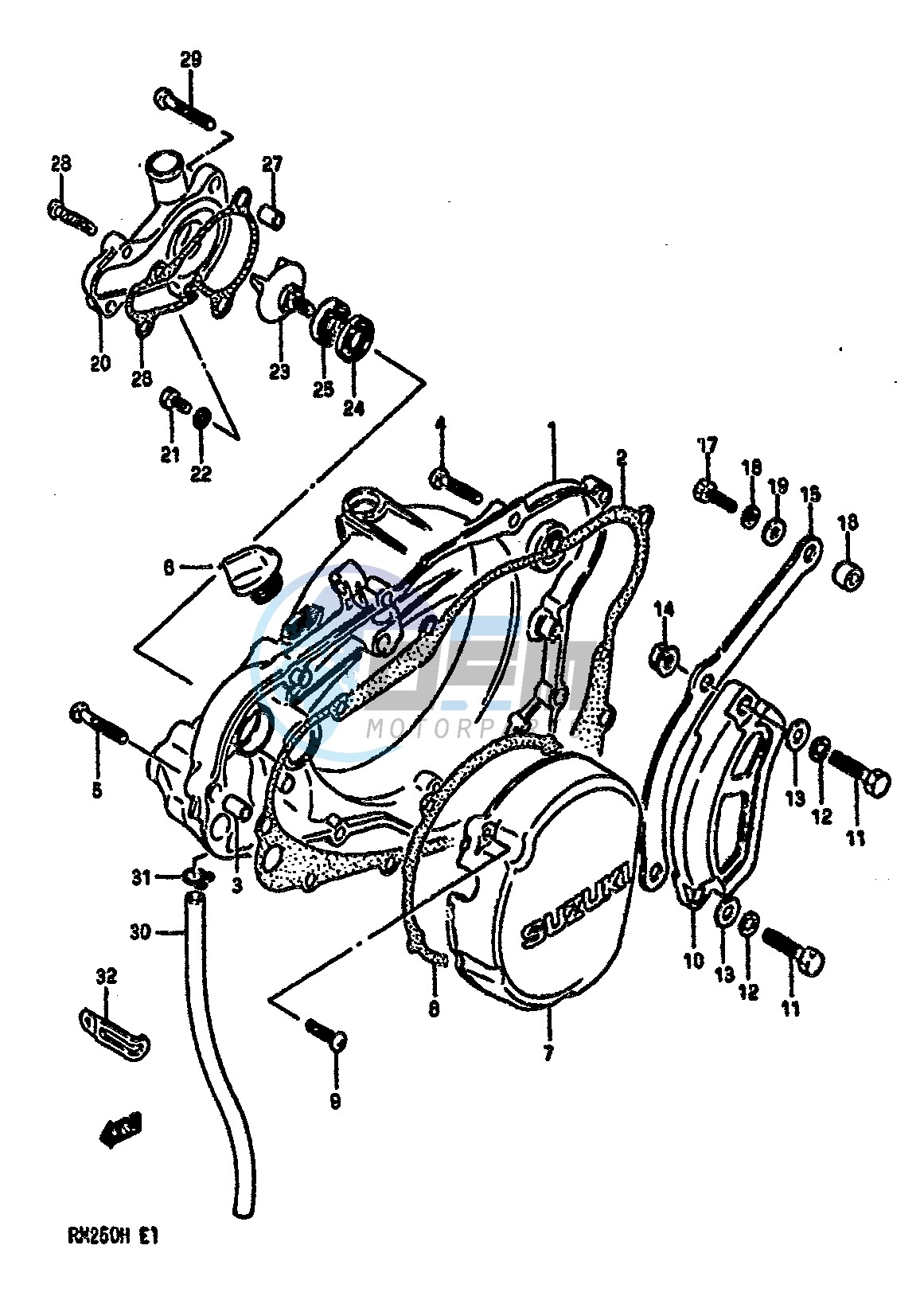 CRANKCASE COVER-WATER PUMP (MODEL G)