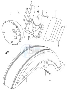 VL1500 (E2) drawing FRONT FENDER (MODEL Y K1)