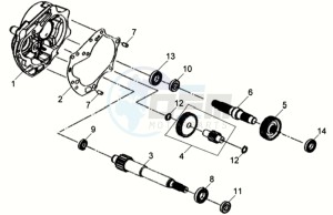 ALLO GT 45KMH 50 drawing CRANKCASE - DRIVE SHAFT