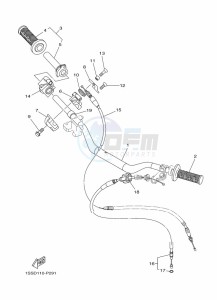 YZ125 (B0V2) drawing STEERING HANDLE & CABLE