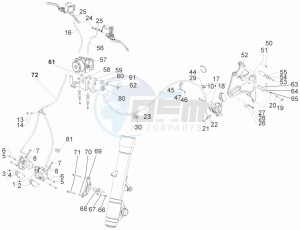 SRV 850 4t 8v e3 drawing Brakes pipes - Calipers (ABS)