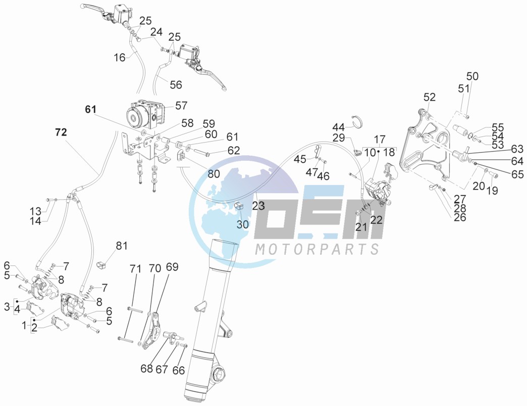 Brakes pipes - Calipers (ABS)