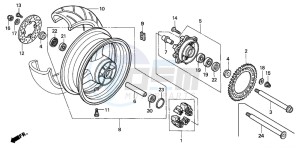 CBR600RR drawing REAR WHEEL