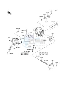 KRF 750 A [TERYX 750 4X4] (A8F) A8F drawing CARBURETOR PARTS