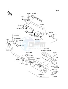 KVF750 4x4 KVF750LCF EU GB drawing Muffler(s)