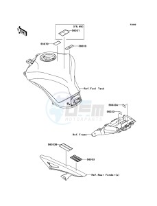 Z1000 ZR1000DCF FR GB XX (EU ME A(FRICA) drawing Labels