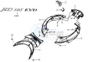 HD 125 EVO drawing COWLING