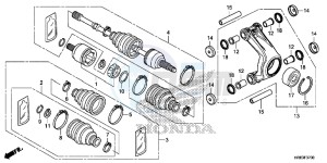 TRX500FA5G TRX500FA Europe Direct - (ED) drawing REAR KNUCKLE/ REAR DRIVE SHAFT