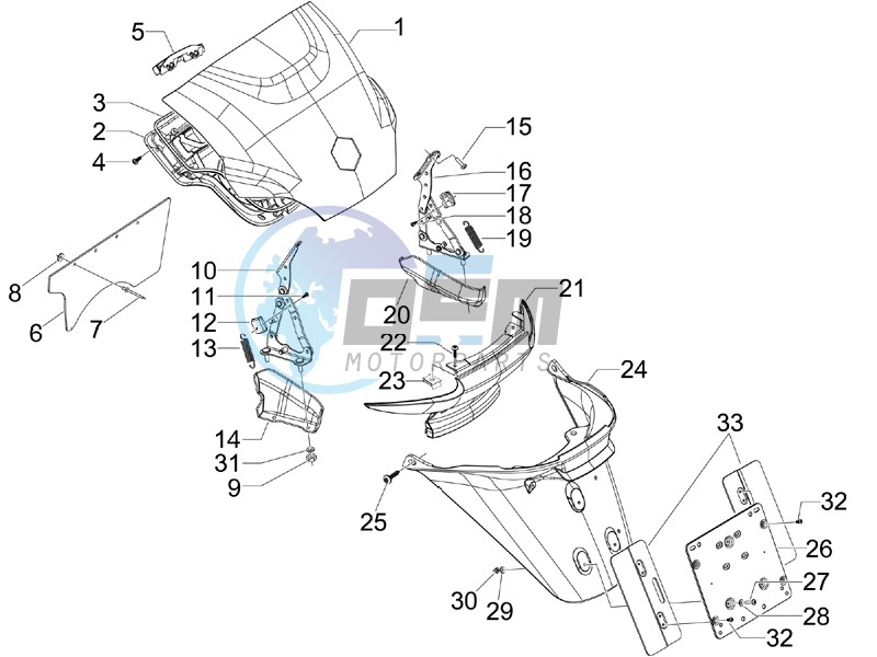 Rear cover - Splash guard