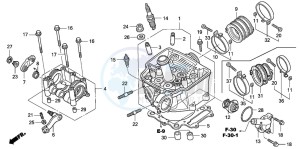 TRX450R drawing CYLINDER HEAD