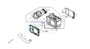 HD 200EVO EFI drawing CYLINDER MET PISTON / CYLINDER GASKETS TOP AND BOTTOM