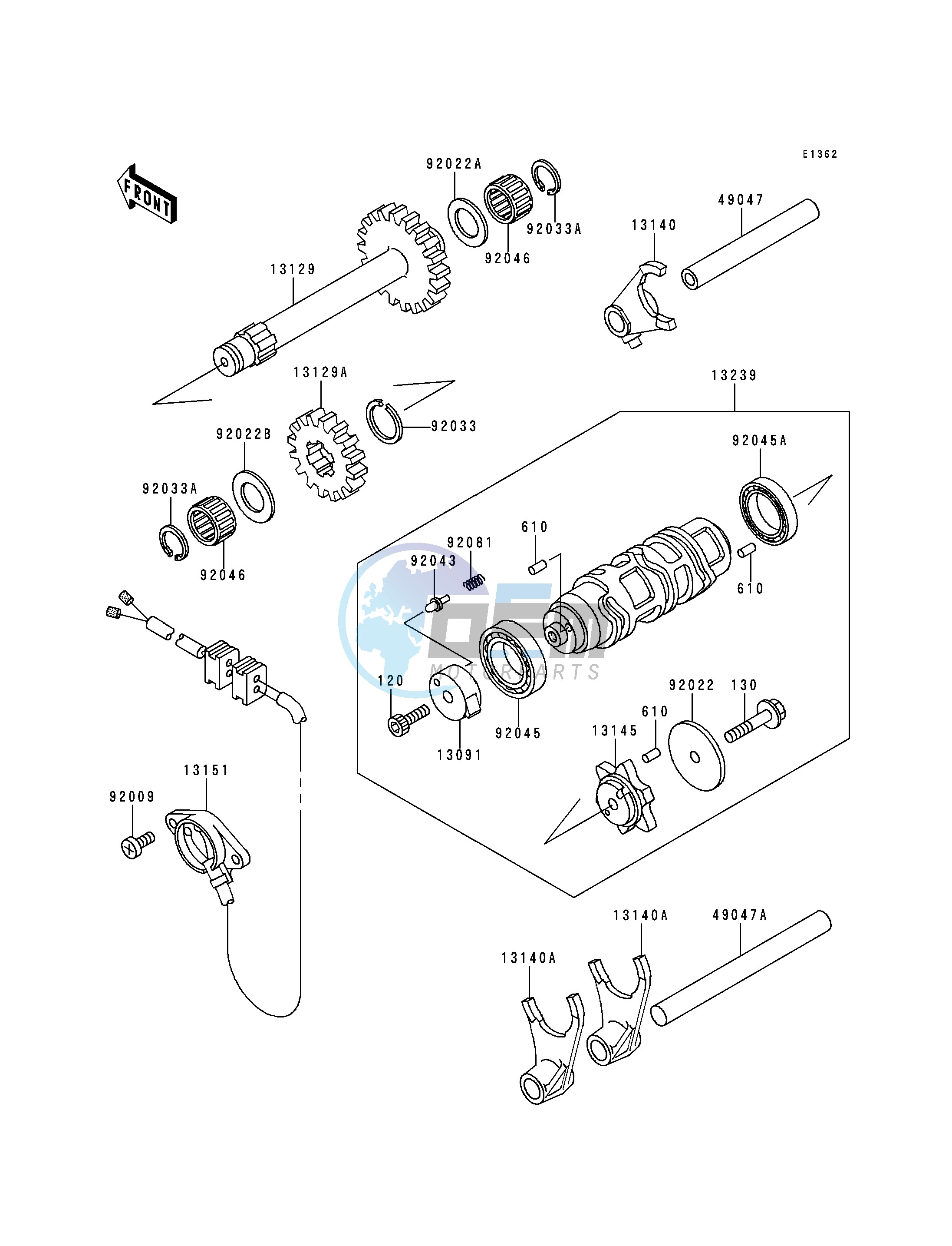 GEAR CHANGE DRUM_SHIFT FORK-- S- -