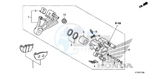 CBR125RTF CBR125RT UK - (E) drawing REAR BRAKE CALIPER