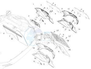 GTV 300 4T 4V ie Touring (NAFTA, APAC) (CN, USA) drawing Rear cover - Splash guard