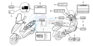 FES150A 125 S-WING drawing CAUTION LABEL (FES1253-5)(FES1503-5)