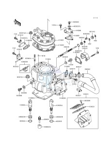 KDX 250 D [KDX250] (D1-D4) [KDX250] drawing CYLINDER HEAD_CYLINDER