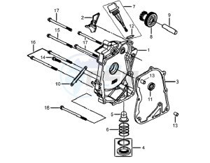 MIO 100 HU10W8-F drawing CRANKCASE RIGHT / START MOTOR