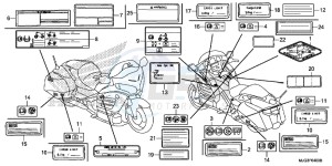 GL1800BD F6B Bagger - GL1800BD UK - (E) drawing CAUTION LABEL