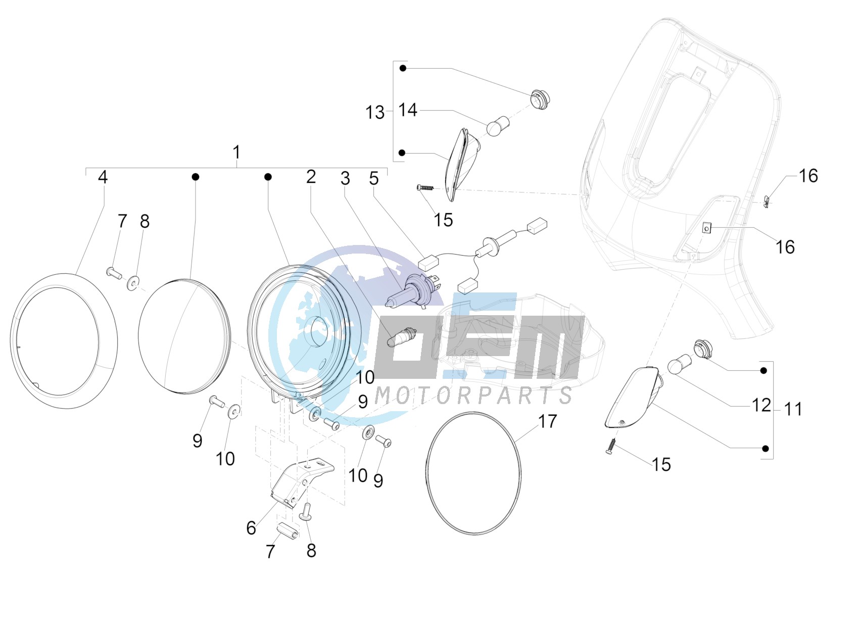 Front headlamps - Turn signal lamps