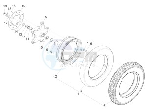 PX 150 2T NOABS E3 (EMEA, APAC, LATAM) drawing Front wheel