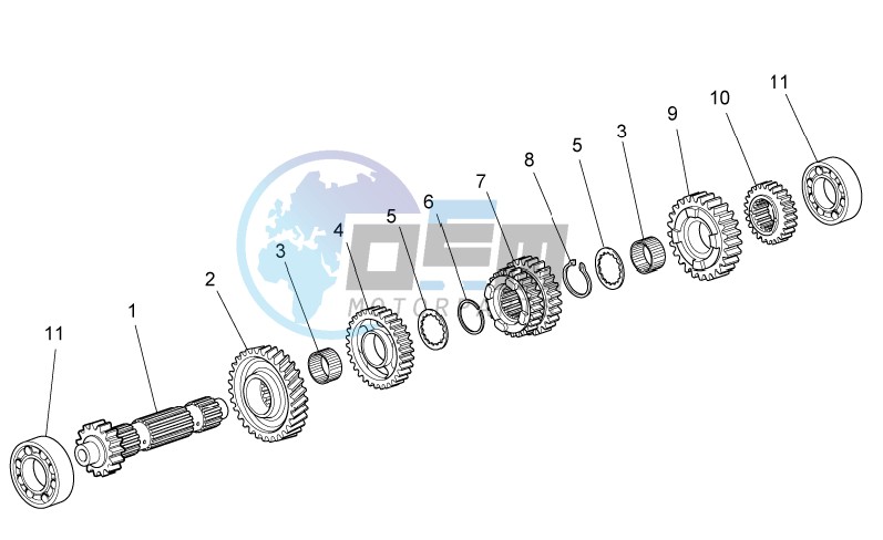 Primary gear shaft