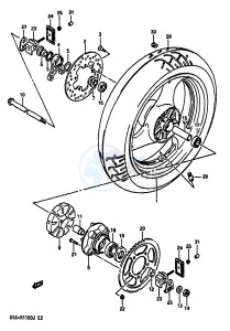 GSX-R1100 (G-H-J) drawing REAR WHEEL (MODEL J)