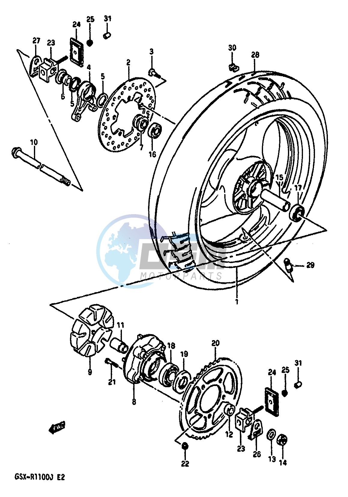 REAR WHEEL (MODEL J)