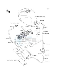 ZX 636 B [NINJA ZX-6R[ (B1-B2) [NINJA ZX-6R drawing FUEL EVAPORATIVE SYSTEM-- CA- -