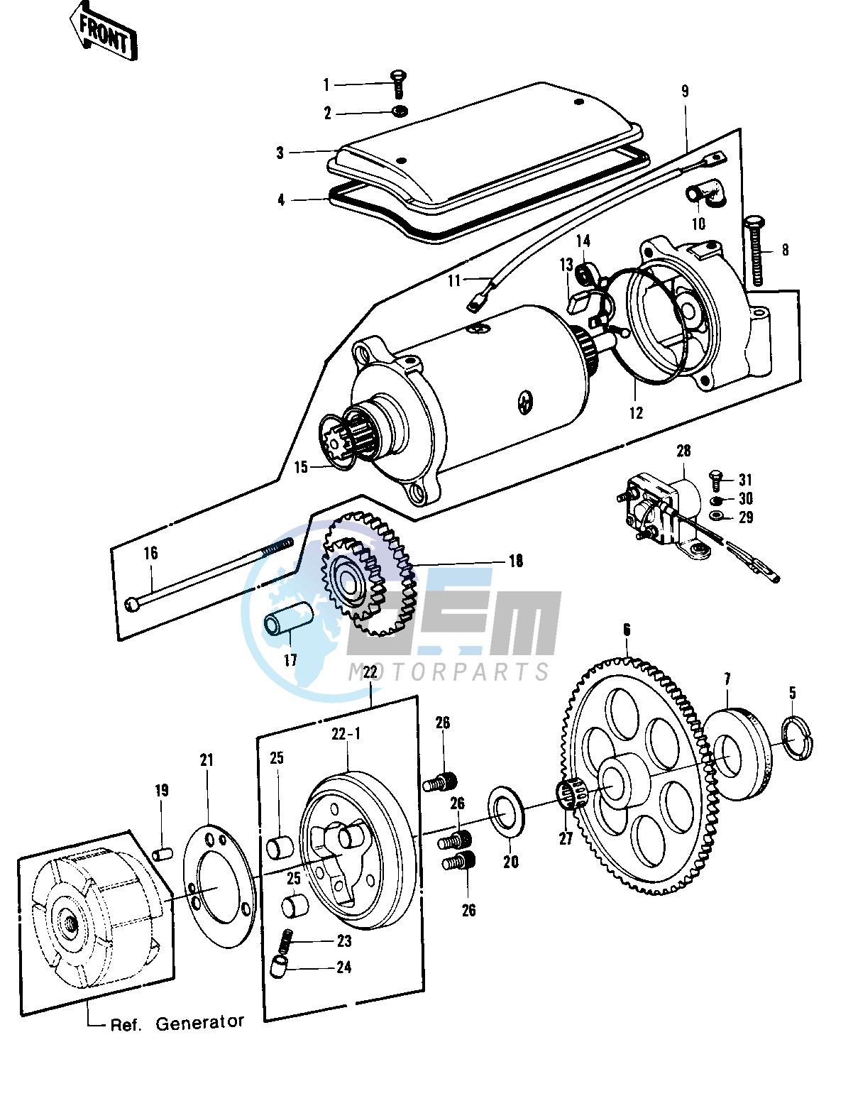 STARTER MOTOR_STARTER CLUTCH -- 77-78 B1_B2- -