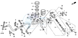 TRX450R drawing RR. BRAKE MASTER CYLINDER