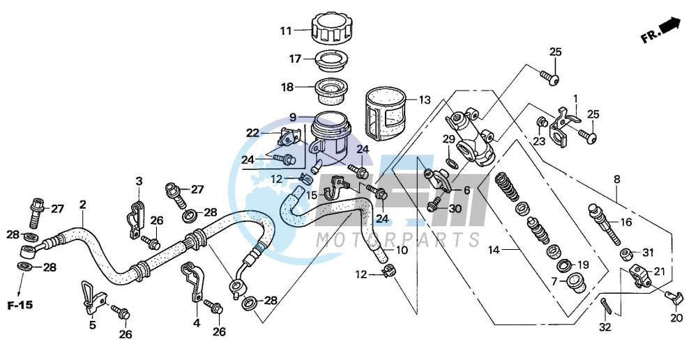 RR. BRAKE MASTER CYLINDER