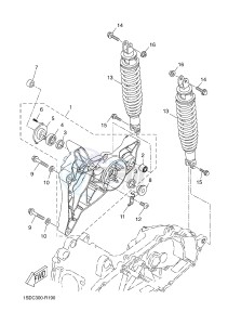 YP400RA X-MAX 400 ABS X-MAX (1SDA 1SDA 1SDA 1SDA 1SDA) drawing REAR ARM & SUSPENSION