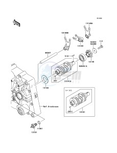 KLX125 KLX125CCF XX (EU ME A(FRICA) drawing Gear Change Drum/Shift Fork(s)