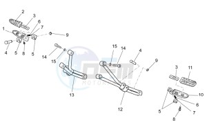 V7 II Stone ABS 750 drawing Rear footrests