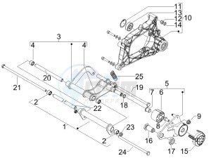 X7 125 ie Euro 3 drawing Swinging arm