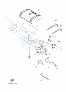 YZ250 (B9U2) drawing HANDLE SWITCH & LEVER