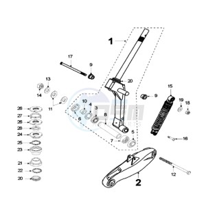 FIGHT 2 drawing FRONT FORK / STEERINGHEAD