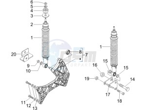 Runner 125 VX 4t Race e3 drawing Rear suspension - Shock absorbers