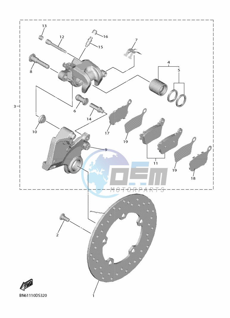 REAR BRAKE CALIPER