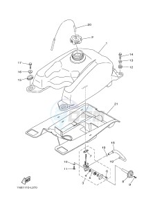 YFM350A YFM350TE GRIZZLY 350 2WD (B142 B143 B144) drawing FUEL TANK