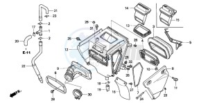 XR250R drawing AIR CLEANER (DK/ED/U)