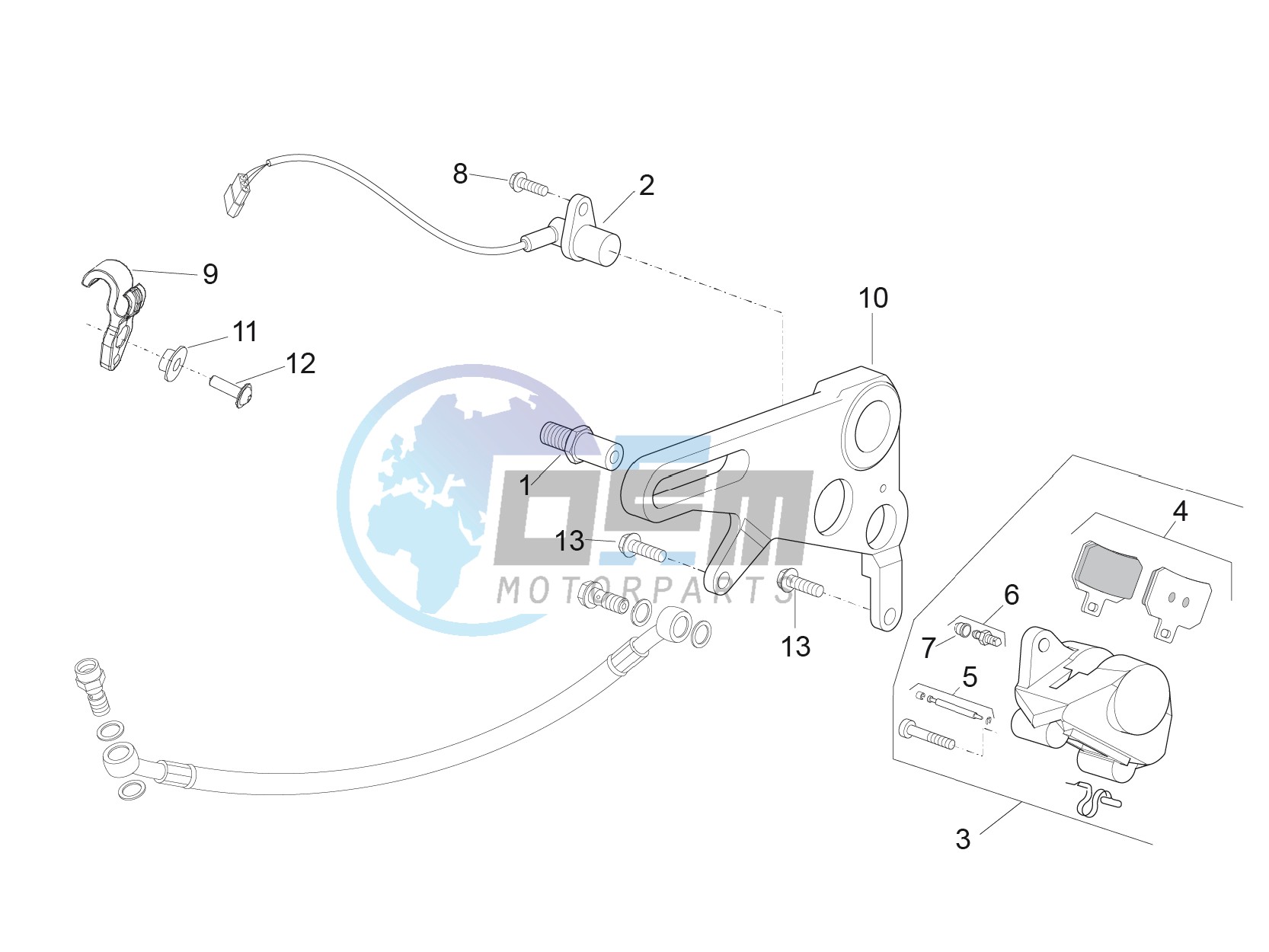 Rear brake caliper