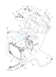 YFM450FWA YFM450DF GRIZZLY 450 IRS (1CUR) drawing RADIATOR & HOSE