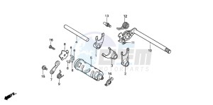 XR100R drawing GEARSHIFT DRUM