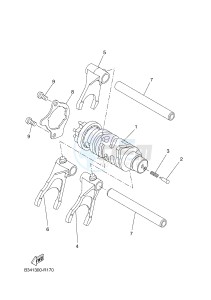 XSR700 (B341 B341 B341) drawing SHIFT CAM & FORK