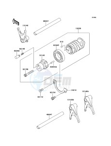 W800 EJ800ACF GB XX (EU ME A(FRICA) drawing Gear Change Drum/Shift Fork(s)